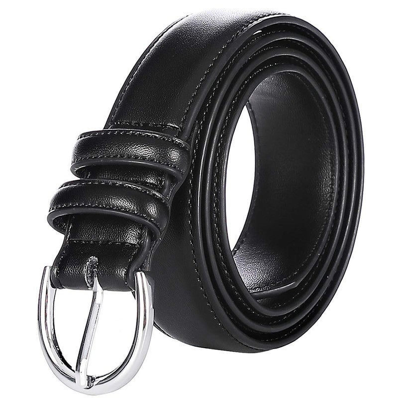 Falari Women Genuine Leather Belt Fashion Dress Belt With Single Prong Buckle 6028-Black-S - Image 5